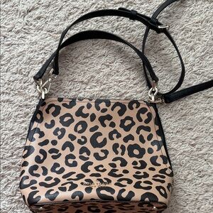 Kate Spade Black and Tan Leopard Print Shoulder Bag